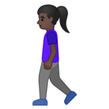 行走的女人：深色肤色emoji素材一 160x160像素