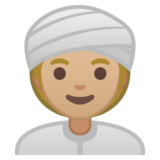 戴头巾的女人：中等浅肤色emoji素材一 160x160像素