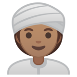 戴头巾的女人：中等肤色emoji素材一 160x160像素