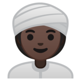 戴头巾的女人：深色肤色emoji素材一 160x160像素