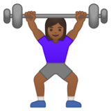 女性举重：中等深色肤色emoji素材一 160x160像素
