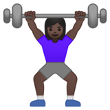 女性举重：深色肤色emoji素材一 160x160像素