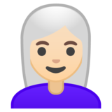 女：肤色浅，头发白emoji素材一 160x160像素