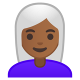 女性：中黑肤色，白发emoji素材一 160x160像素
