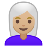 女性：中浅肤色，白发emoji素材一 160x160像素