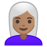 女性：中等肤色，白发emoji素材一 160x160像素