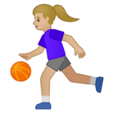 打球的女人：中浅肤色emoji素材一 160x160像素