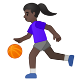 打球的女人：深色肤色emoji素材一 160x160像素