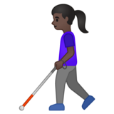 拿拐杖的女人:深色肤色emoji素材一 160x160像素