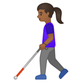 拿拐杖的女人:中深色肤色emoji素材一 160x160像素