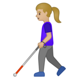 拿拐杖的女人：中浅肤色emoji素材一 160x160像素