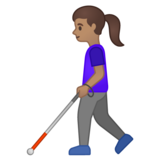 拿拐杖的女人：中等肤色emoji素材一 160x160像素