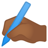 写字的手：中黑肤色emoji素材一 160x160像素