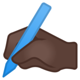 写字的手:深色肤色emoji素材一 160x160像素