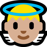 小天使：中等浅肤色emoji素材一 160x160像素