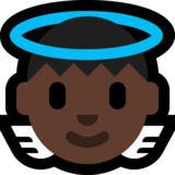 小天使：深色肤色emoji素材一 160x160像素