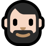 男士：浅肤色，胡须emoji素材一 160x160像素