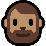 男士：中等肤色，胡须emoji素材一 160x160像素