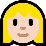 女：肤色浅，金发emoji素材一 160x160像素