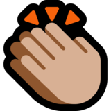 拍手：中等浅肤色emoji素材一 160x160像素