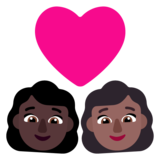 情侣: 女人女人较深肤色中等-深肤色emoji素材一 160x160像素