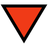 红色三角形向下emoji素材一 160x160像素