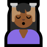 按摩者：中黑肤色emoji素材一 160x160像素