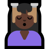 按摩者：深色肤色emoji素材一 160x160像素