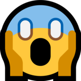 恐惧中尖叫的脸emoji素材一 160x160像素