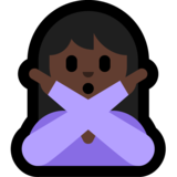 打“不手势”的人:深色肤色emoji素材一 160x160像素