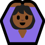 做“好”手势的人：中等深色肤色emoji素材一 160x160像素