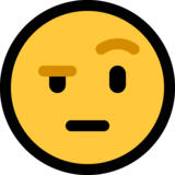 扬起一只眉毛的脸emoji素材一 160x160像素