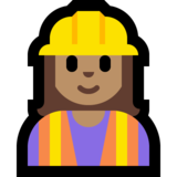 女建筑工人：中等肤色emoji素材一 160x160像素
