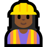 女建筑工人：中深色肤色emoji素材一 160x160像素