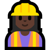 女建筑工人：深色肤色emoji素材一 160x160像素