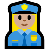 女警官：中浅肤色emoji素材一 160x160像素