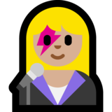 女歌手：中浅肤色emoji素材一 160x160像素