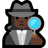 女侦探：深色肤色emoji素材一 160x160像素