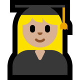 女学生：中浅肤色emoji素材一 160x160像素