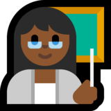女老师：中黑肤色emoji素材一 160x160像素