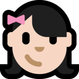女孩：浅肤色emoji素材一 160x160像素