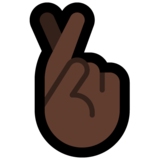 交叉的手指、比心：深色肤色emoji素材一 160x160像素
