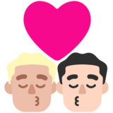 亲吻: 男人男人中等-浅肤色较浅肤色emoji素材一 160x160像素