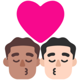 亲吻: 男人男人中等肤色较浅肤色emoji素材一 160x160像素