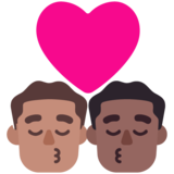 亲吻: 男人男人中等肤色中等-深肤色emoji素材一 160x160像素