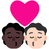 亲吻: 成人成人较深肤色较浅肤色emoji素材一 160x160像素