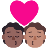 亲吻: 成人成人中等-深肤色中等肤色emoji素材一 160x160像素