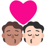 亲吻: 成人成人中等肤色较浅肤色emoji素材一 160x160像素