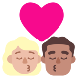亲吻: 女人男人中等-浅肤色中等肤色emoji素材一 160x160像素