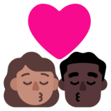 亲吻: 女人男人中等肤色较深肤色emoji素材一 160x160像素
